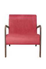 Низкое кресло с деревянными подлокотниками Mody Karmin красное на заказ