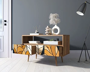 Консоль "Berber" с двумя ящиками принт 08 арт BB22/Print_08 в интерьере