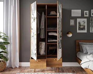 фото Шкаф двухстворчатый "Berber" принт 50 арт BB16/Print_50 в интерьере