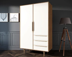 фото Шкаф в скандинавском стиле "Bruni white" с ящиками арт BR27WH