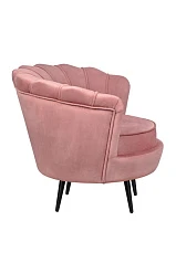 Низкое кресло ракушка Pearl Pink V3 на черных ножках в интернет-магазине