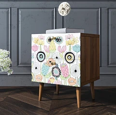 красивые Тумбочка "Berber" с двумя ящиками 3 принт арт BB03/Print_03, разноцветная