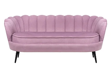 Диван ракушка Pearl Triple Pink на черных ножках в интернет-магазине