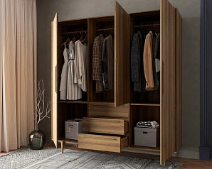 красивый Шкаф в скандинавском стиле "Bruni" трехстворчатый арт BR27/3