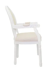Мягкий стул с подлокотниками Volker Arm Beige and White в интернет-магазине