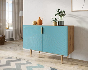 красивый Комод с двумя дверками "Line" LN01/GR1/blue