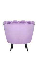 Низкое кресло ракушка Pearl Purple на черных ножках