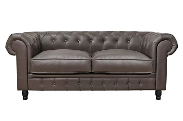 Диван из коричневой кожи Chesterfield Brown Leather 2S