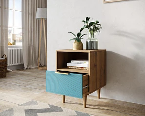 купить красивые Тумбочка с нижним ящиком "Line" LN09/GR1/blue в интернет-магазине