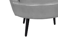 заказать Низкое кресло ракушка Pearl Grey V2 на черных ножках