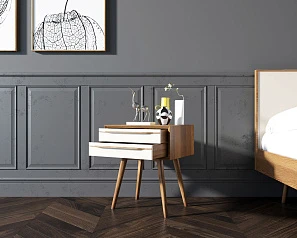 фото Тумба для прихожей в Скандинавском стиле "Bruni white" с двумя ящиками в интерьере