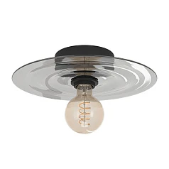 заказать стильные 44028 Потолочная люстра LINTMILL, 1х40W (E27), H75, ?300, сталь, черный, / стекло, серый