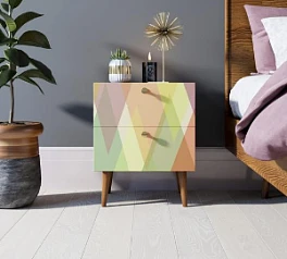 красивые Тумбочка "Berber" с двумя ящиками 16 принт арт BB03/Print_16, разноцветная в интернет-магазине