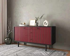 Комод две дверки и три ящика "Emerson" арт EM08/red/L в интернет-магазине