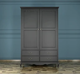 Шкаф "Leontina Black" двустворчатый с ящиками арт ST9327KR2BLK в интерьере