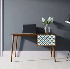 Стол рабочий "Berber" принт 13 с одной тумбой арт BB20/Print_13 на заказ