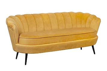 Дизайнерский диван Pearl Triple Yellow на черных ножках в интернет-магазине