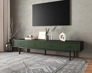 Комод с четырьмя ящиками под TV "Emerson" арт EM06/green/L в интерьере