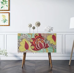 стильные Комод на высоких ножках "Berber" малый 6 принт арт BB13/Print_06