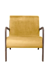 красивые Низкое кресло c деревянными подлокотниками Mody Yellow на заказ