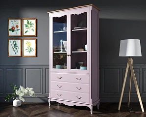 фото Шкаф "Leontina Lavanda" для посуды высокий 3 ящика арт ST9355/3L в интерьере