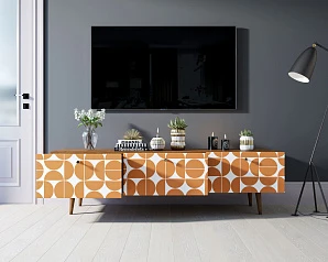 купить стильные Комод "Berber" с ящиками низкий под TV принт 14 арт BB19/Print_14 в интернет-магазине