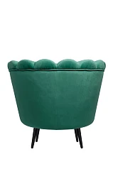 Низкое кресло ракушка Pearl Green V2 на черных ножках