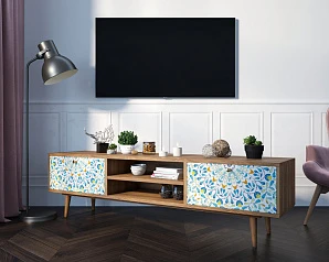 купить стильные Комод "Berber" с нишей низкий под TV принт 46 арт BB49/Print_46