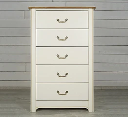 стильный Бежевый комод "Olivia" высокий на 5 ящиков арт GA3005C на заказ