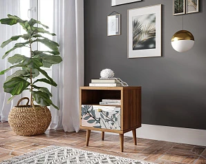 фото Тумбочка "Berber" с одним ящиком 50 принт арт BB06/Print_50, разноцветная