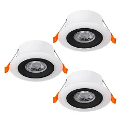заказать 900915 Комплект встраиваемых светильников CALONGE, 3X4,8W (LED), 3000K, 1860lm, ?100, пластик, черный, белый