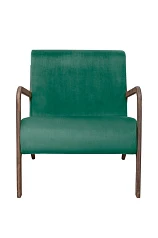 стильные Низкое кресло с деревянными подлокотниками Mody Green V2 цвет зеленый
