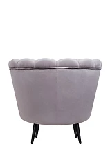 Низкое кресло ракушка Pearl Grey на черных ножках в интернет-магазине