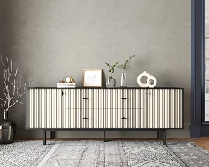 Комод две дверки и четыре ящика "Emerson" арт EM19/milky/L на заказ