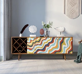 заказать Комод "Berber" удлиненный с бутылочницей принт 21 арт BB15/Print_21