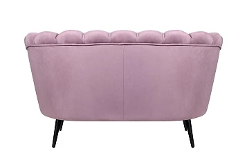 Дизайнерский двухместный диван Pearl Double Pink на черных ножках