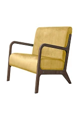 купить Низкое кресло c деревянными подлокотниками Mody Yellow