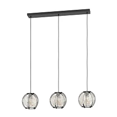 купить красивые 44007 Подвесной светильник WAVERTON, 3х40W (E27), L920, B220, H1100, сталь черный / текстиль, дерево, белый, черный