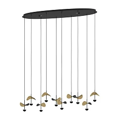 фото 390342 Люстра диммируемая DRACERA, 10X2,3W (LED), 3000K, 2800lm, L1120, B330, H1500, сталь, черный/сталь, черный, золотой в интерьере