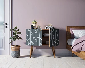 фото Комод на высоких ножках "Berber" малый принт 18 арт BB13/Print_18 в интерьере