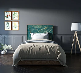 фото Кровать "Berber" 120х200 см принт 41 арт BB42/Print_41 в интерьере