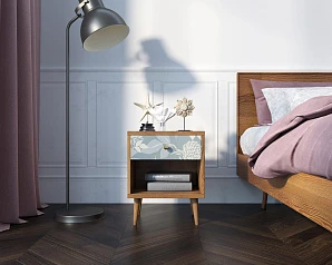 Тумбочка "Berber" с открытой полкой 39 принт арт BB33/Print_39, разноцветная в интерьере