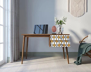 заказать Стол рабочий "Berber" принт 22 с одной тумбой арт BB20/Print_22 в интернет-магазине