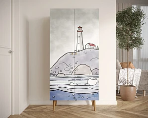 заказать Шкаф малый двухстворчатый "Berber" принт 51 арт BB08/Print_51 в интернет-магазине