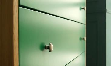 купить стильные Комод "Ellipse" с пятью ящиками зеленые фасады арт EL20/1