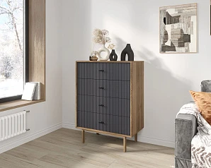 стильный Комод вертикальный с четырьмя ящиками "Emerson" арт EM18/7024/L