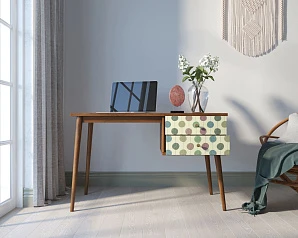 фото Стол рабочий "Berber" принт 24 с одной тумбой арт BB20/Print_24 в интерьере