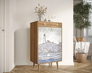 заказать Комод "Berber" два ящика и дверки арт BB46/Print_51