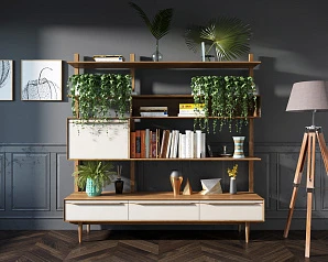 фото Стеллаж "Bruni white" с ящиками арт BR-20WH