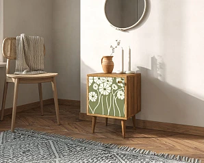 заказать Тумбочка "Berber" с дверкой 53 принт арт BB21/Print_53, разноцветная в интернет-магазине